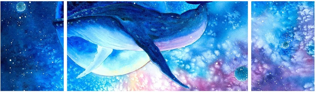 Obraz - Kosmiczny wieloryb (170x50 cm)