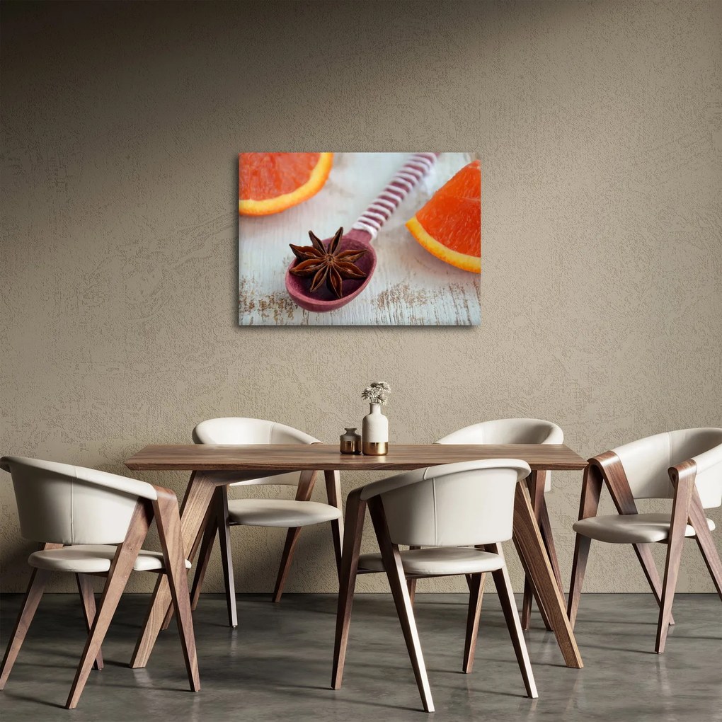 Obraz cynamonu na łyżce (70x50 cm)