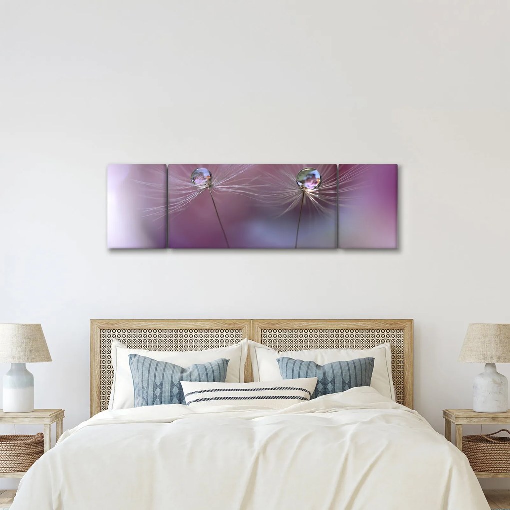 Obraz kropelek na puchu (170x50 cm)