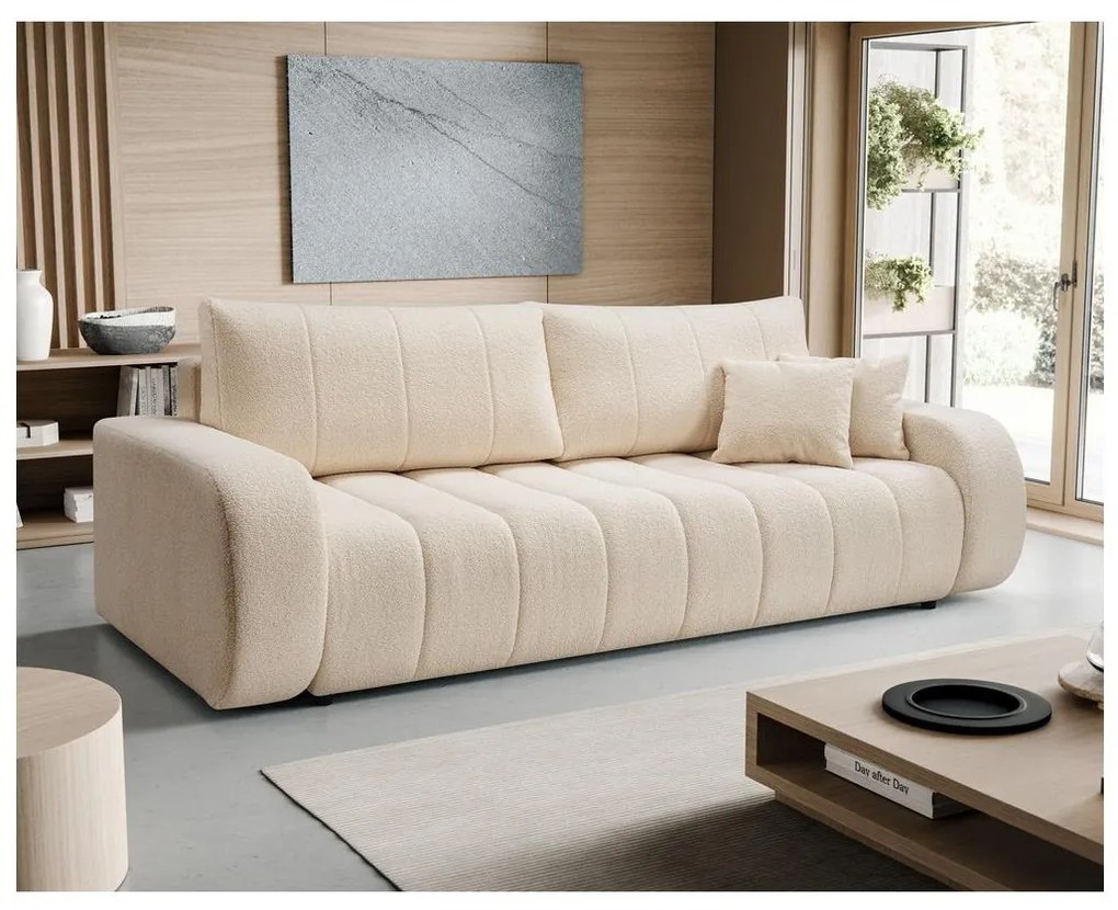 Rozkładana trzyosobowa sofa DESIO beżowa