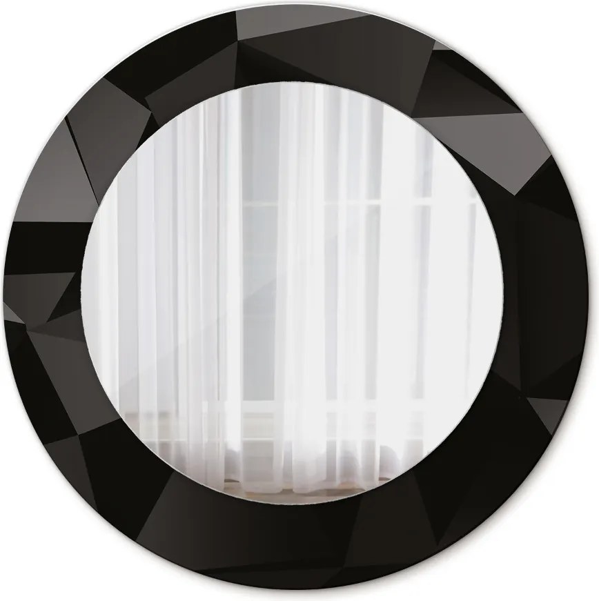 Lustro z nadrukiem okrągłe Abstrakcyjna czerń