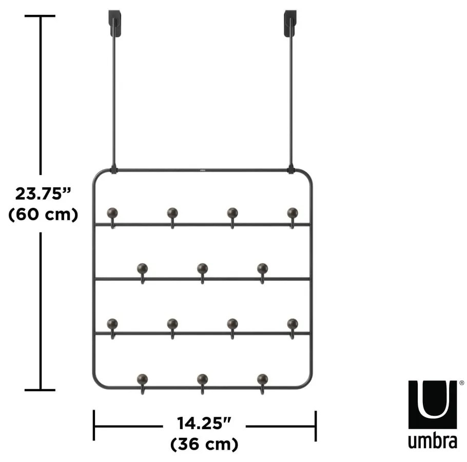 Czarny metalowy wieszak na drzwi 36 cm Estique – Umbra