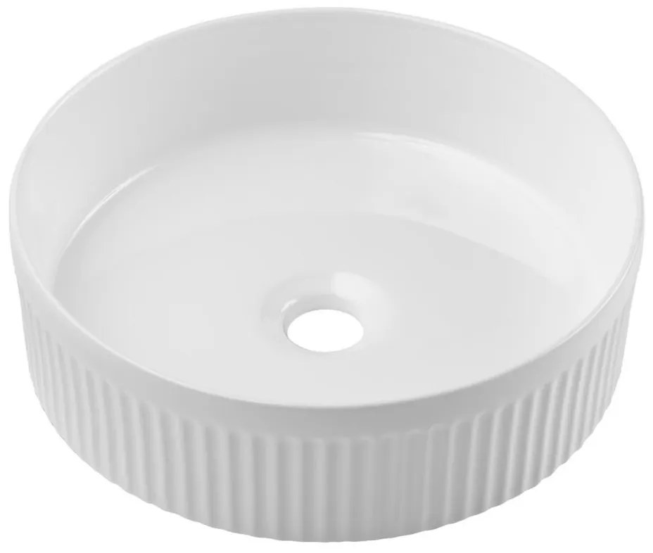 COMAD BEYOND 2 WHITE (E-6565) - Umywalka na blat BEYOND pr. 36 cm biała połysk