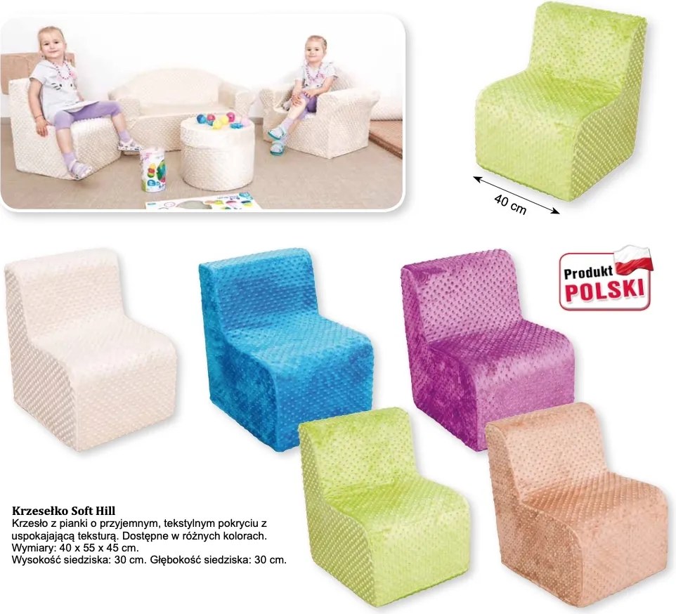 Krzesełko dziecięce piankowe do przedszkola Soft Hill