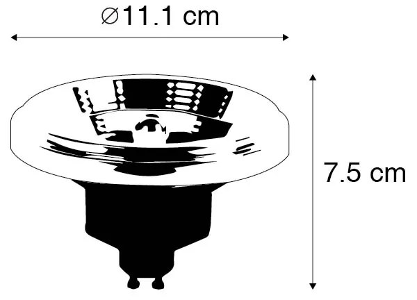 Żarówka LED GU10 3-stopniowa z możliwością ściemniania do ciepłego światła AR111 11W 620lm 2000-3000K