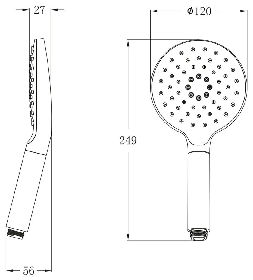 Plastikowa słuchawka prysznicowa w kolorze srebra z połyskiem ø 12 cm – Sapho