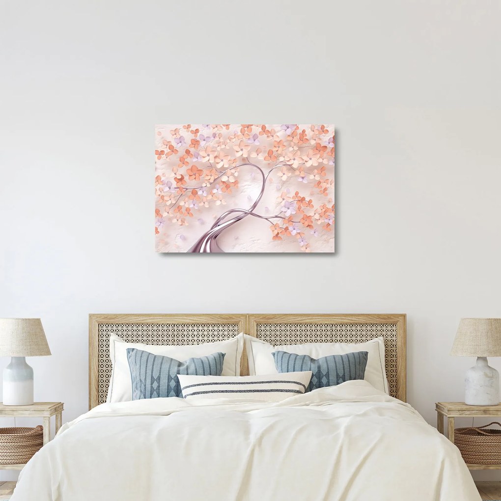 Obraz na szkle kwiatów drzewa koralowego - abstrakcja (70x50 cm)