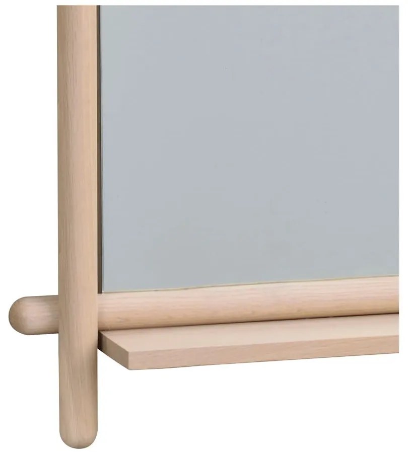 Lustro ścienne z półką i drewnianą ramą 52x12 cm Milford – Rowico