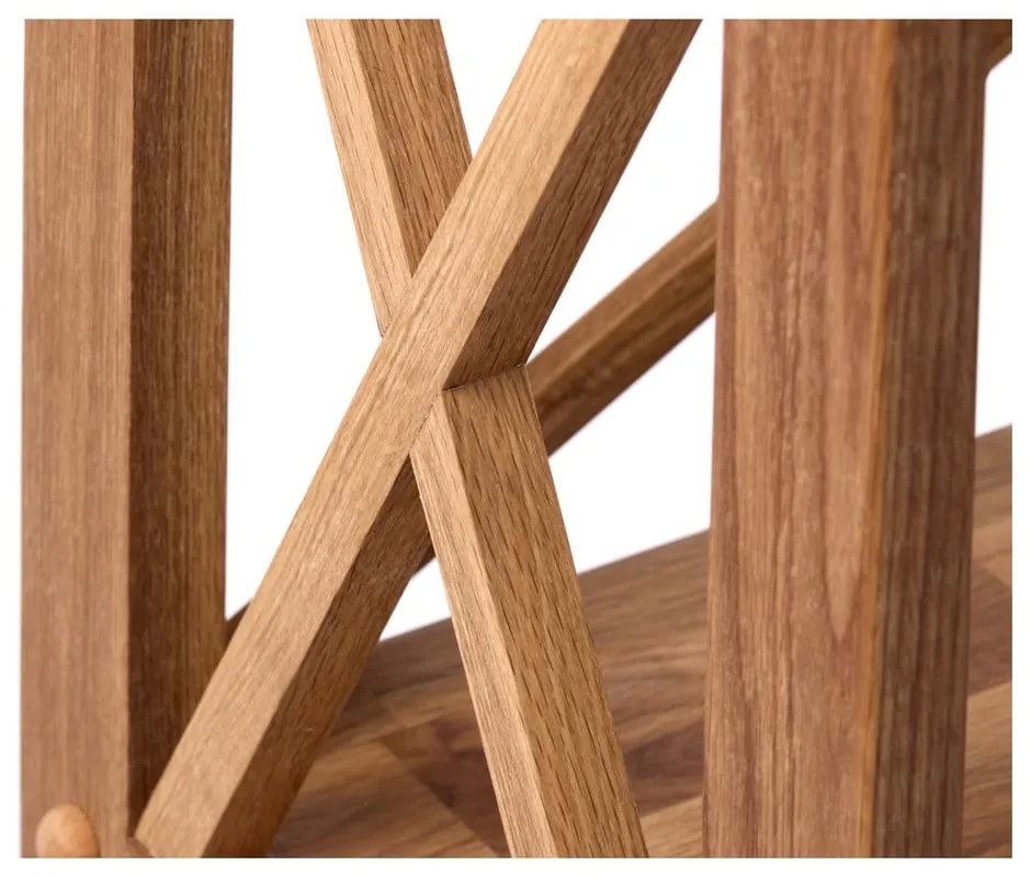 Regał z litego drewna dębowego w naturalnym kolorze 70x161 cm X-Shelf – Unique Furniture