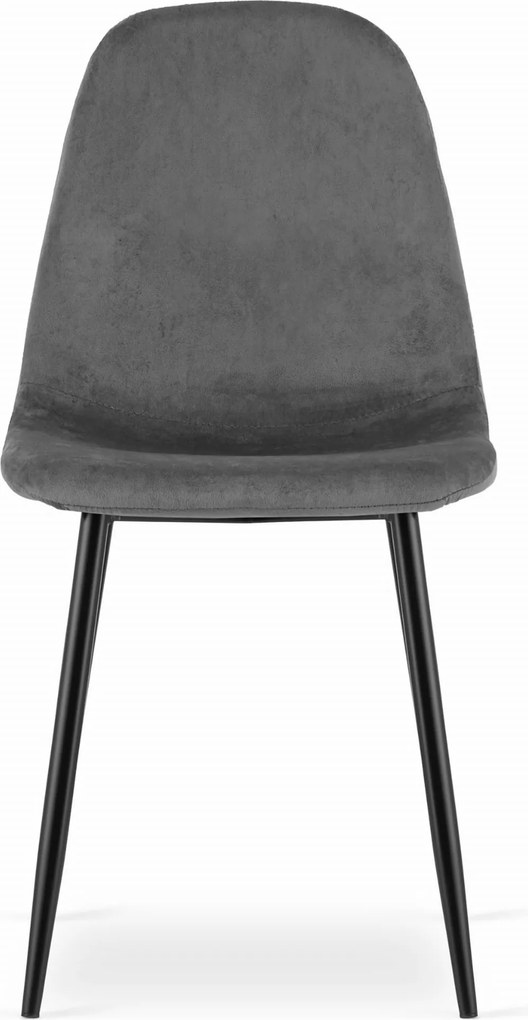 PROMOCJA Ciemnoszare krzesło aksamitne COMO z czarnymi nogami II. jakość