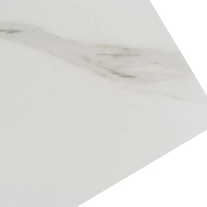 Stół Rozkładany Prostokątny VICTOR 160-240 cm Ceramiczny Biały Marmur/Czarny do Jadalni Nowoczesny Loft