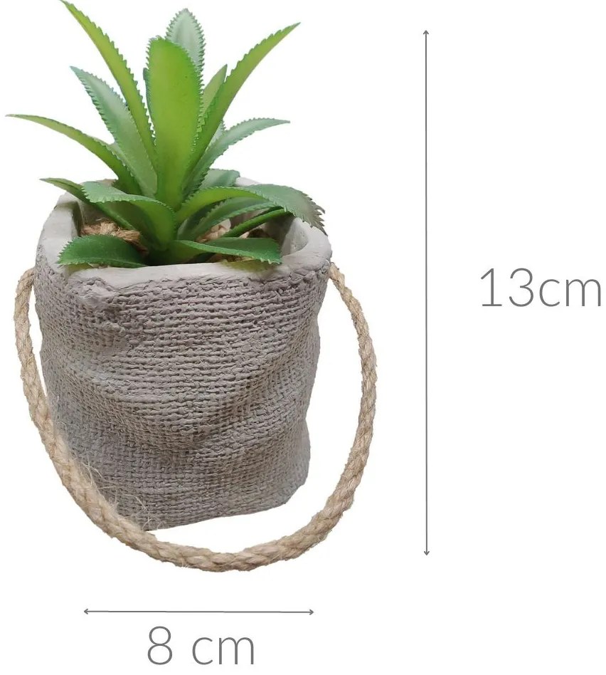 Sztuczna roślina w doniczce cementowej, Ø 8 cm
