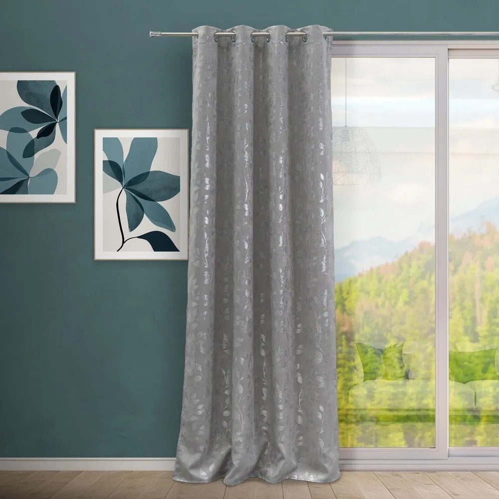 Zasłona w szaro-srebrnym kolorze 140x260 cm Sutil – Casa Selección