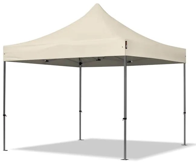 TOOLPORT 3x3 m Namiot Ekspresowy, PREMIUM Stal 40mm, ze ścianami bocznymi, okna panoramiczne, kremowy - (600015)