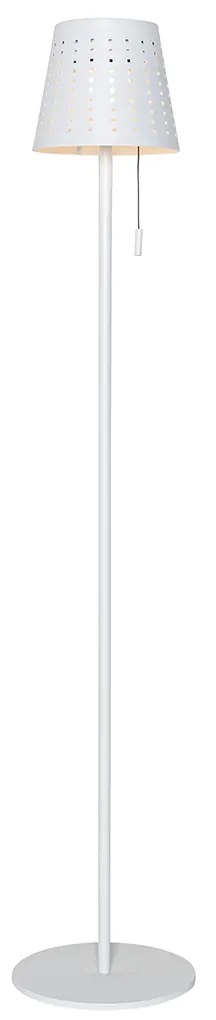 Lampa podłogowa zewnętrzna biała z LED 3-stopniowo ściemnialna na solarną - Ferre