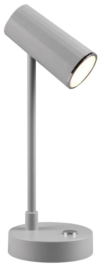 Jasnoszara lampa stołowa LED ze ściemniaczem (wys. 28 cm) Lenny – Trio