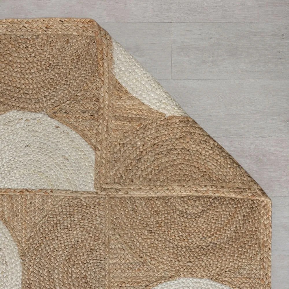 Dywan z juty tkany ręcznie w naturalnym kolorze/w kolorze kości słoniowej 160x230 cm Eclipse – Flair Rugs