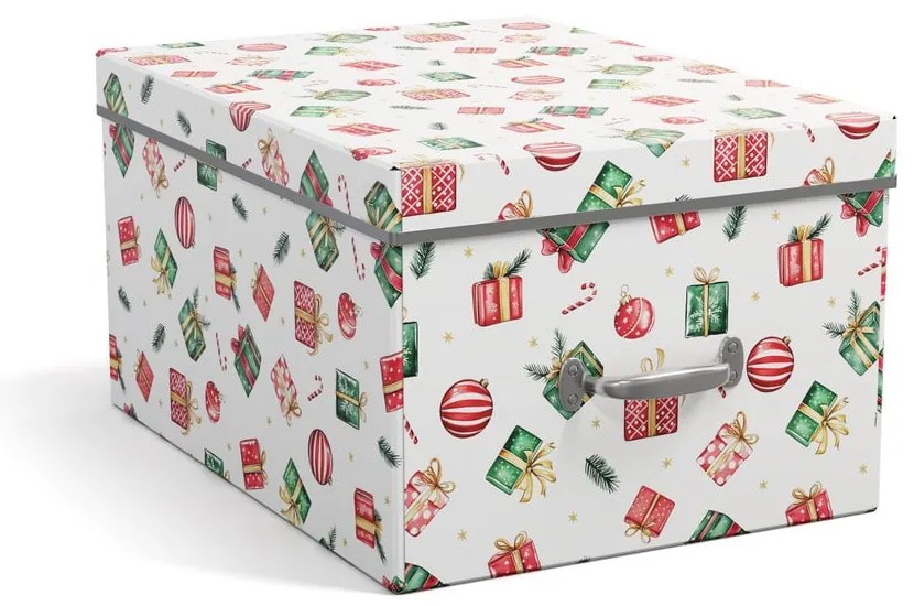 Kartonowy pojemnik dekoracyjny z pokrywką 37x50x15 cm Engla Christmas Storage – Bigso