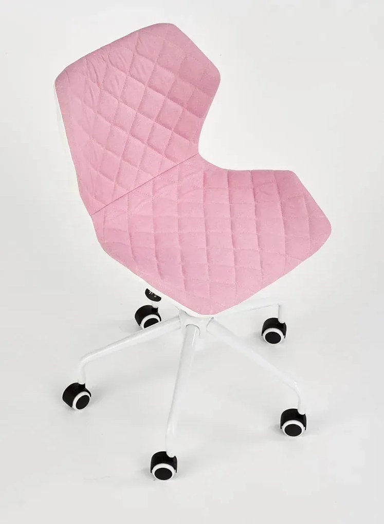 Różowy młodzieżowy fotel do biurka pikowany R9-N50
