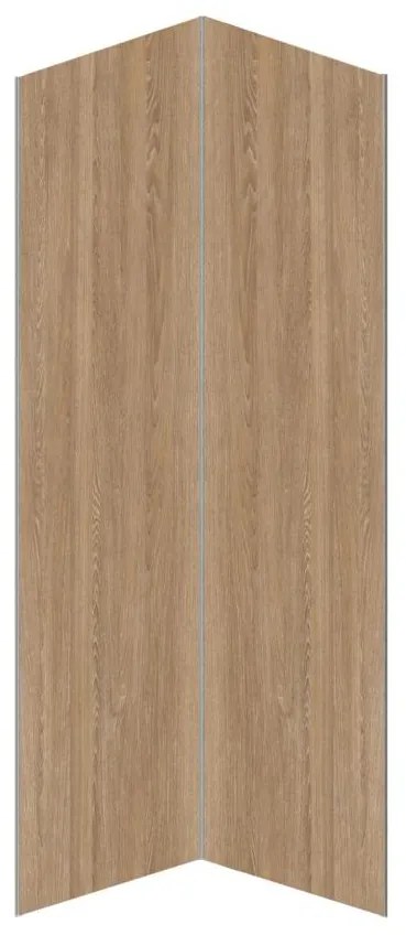 Zestaw 2 paneli ściennych aluminiowych pod prysznic z efektem drewna z profilami - 2 x szer. 90 x wys. 210 cm - ENEKO