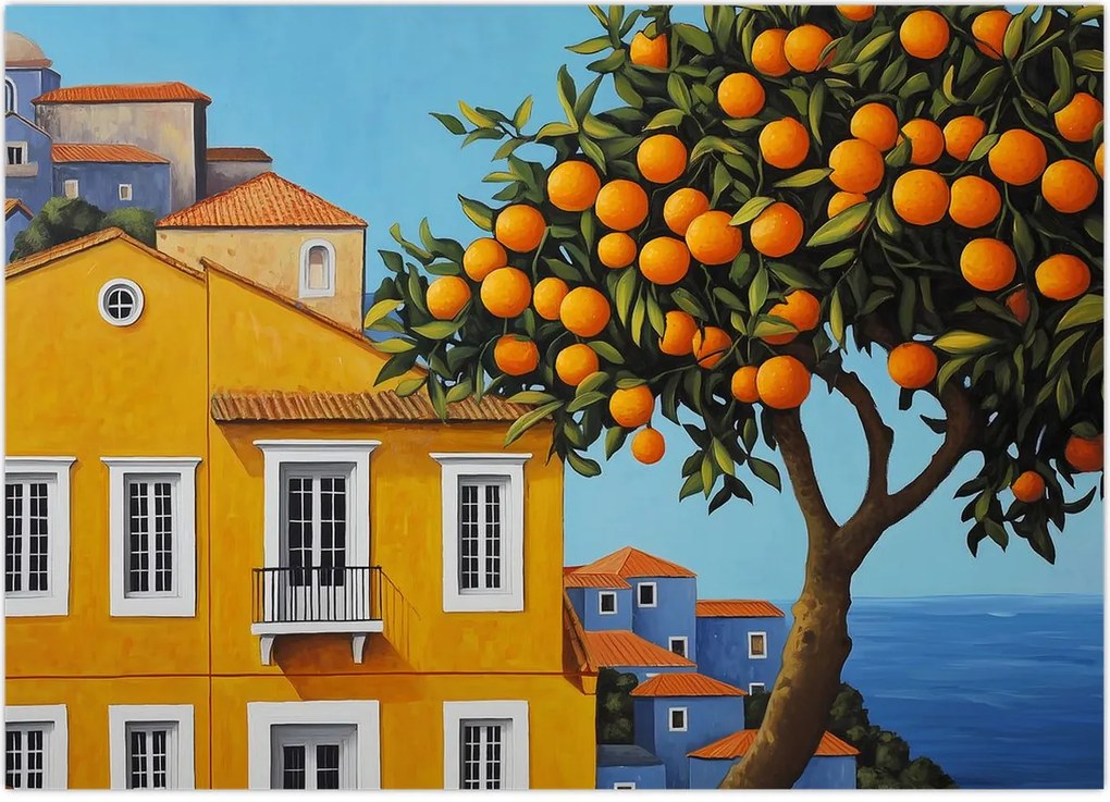 Obraz - Drzewo pomarańczowe (70x50 cm)