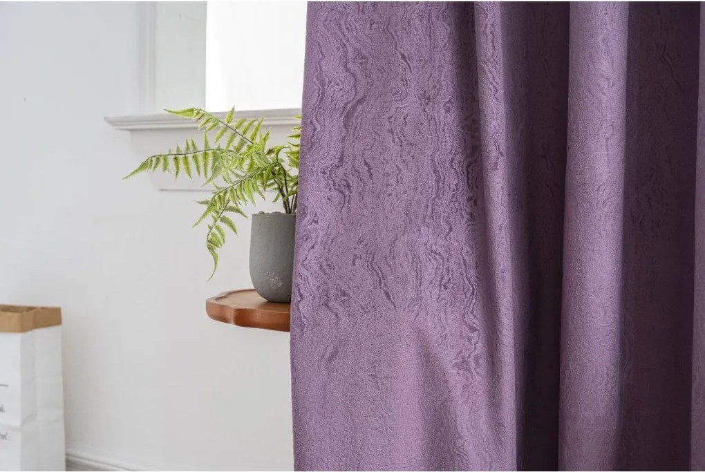 Zasłona zaciemniająca DUNES VELVET 140x250 cm, fioletowy Zawieszanie: Metalowe pierścienie