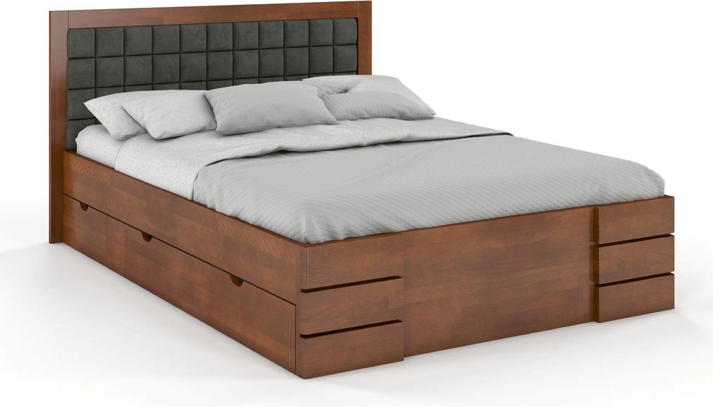 Łóżko bukowe Visby Gotland High Drawers