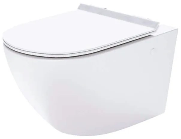 Miska WC wisząca bezkołnierzowa biała DECOS White MINI biała z deską wolnoopadającą Slim