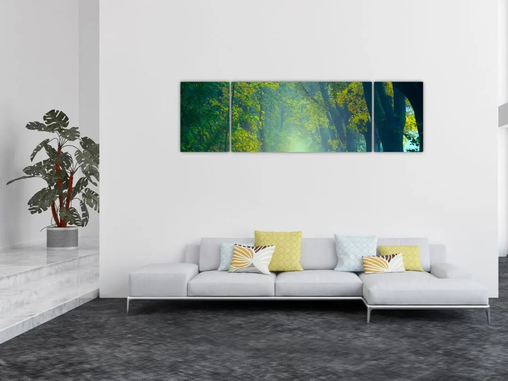 Obraz drogi wysadzanej drzewami (170x50 cm)