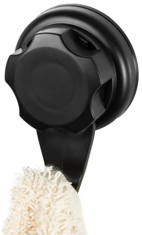 Zestaw 4 czarnych samoprzylepnych haczyków ściennych Compactor Bestlock Black Big Hooks, ⌀ 7,1 cm