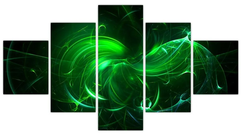 Obraz - zielona abstrakcja (125x70 cm)