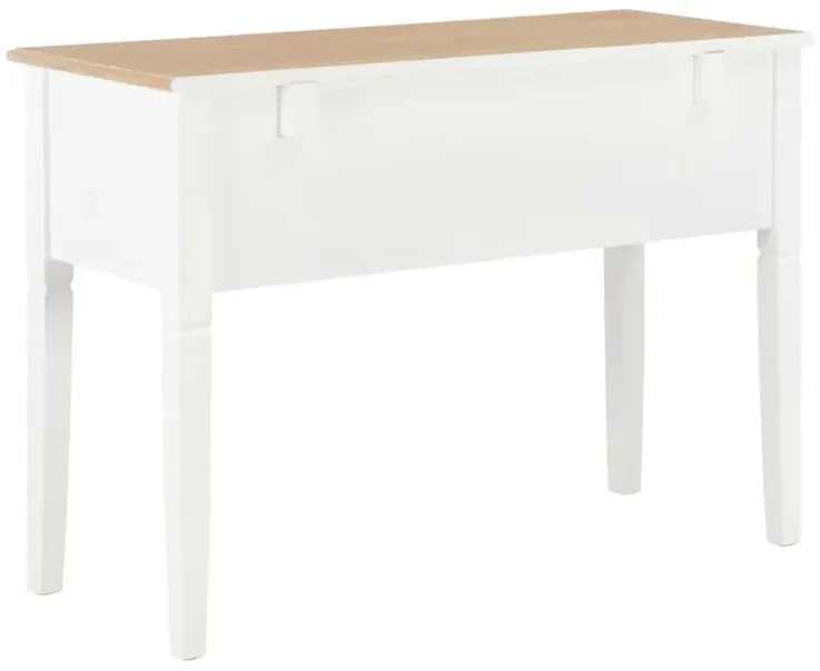 Biało-brązowe biurko retro do gabinetu N7-D87