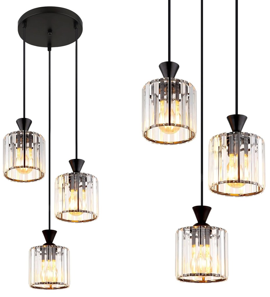 LAMPA SUFITOWA WISZĄCA EBT025-3CP CZARNA