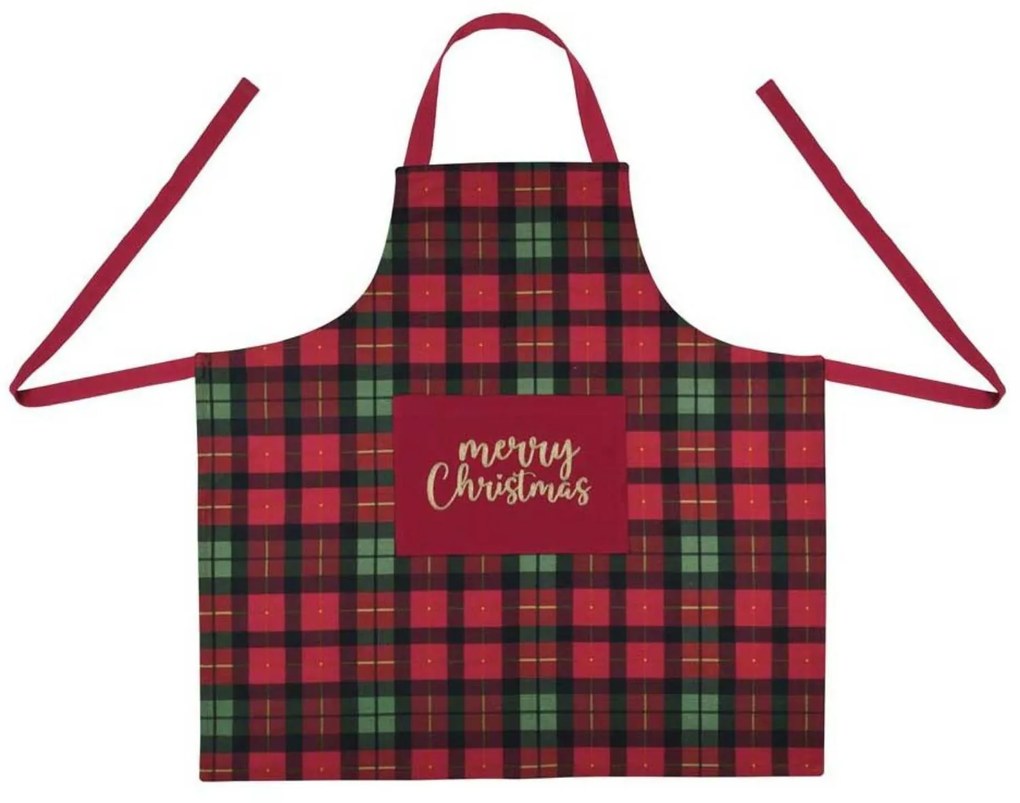 Świąteczny fartuch kuchenny z kieszenią, 80 x 80 cm