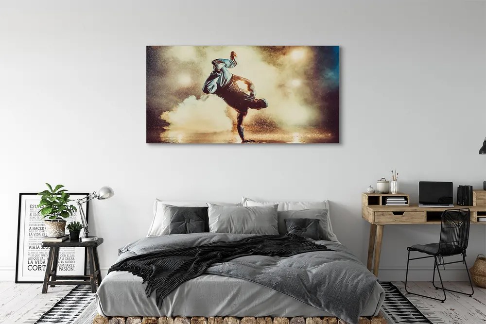 Duży obraz na płótnie Mężczyzna w Tańcu z Dymem