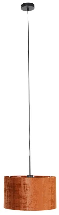 Nowoczesna lampa wisząca czarna z pomarańczowym kloszem 35 cm - Combi Nowoczesny Oswietlenie wewnetrzne
