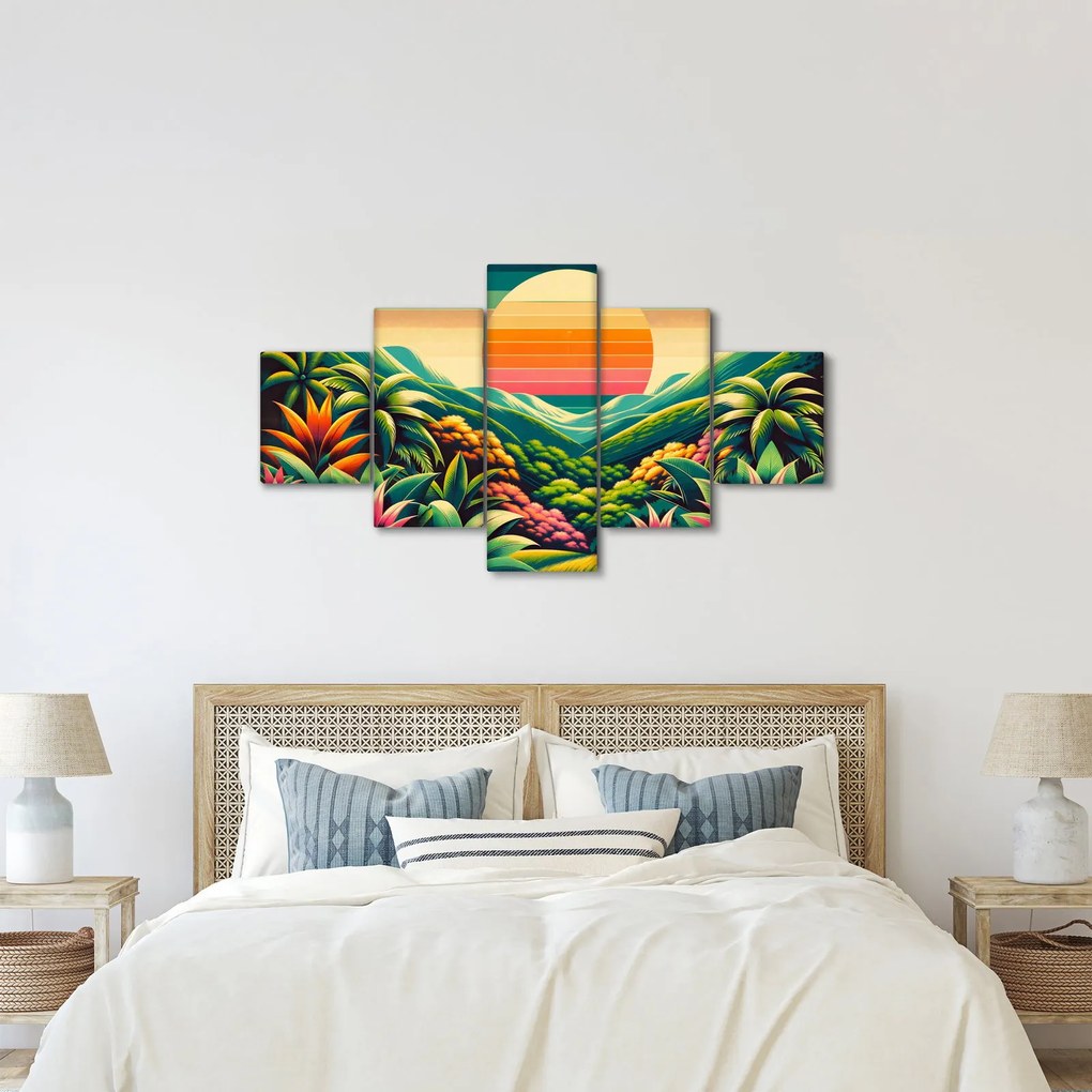 Obraz - Kolorowy zachód słońca (125x70 cm)