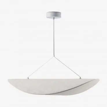 Lampa Sufitowa Wisząca Led Z Tkaniny Zelvon Biała & ↔︎ 80 Cm - Sklum