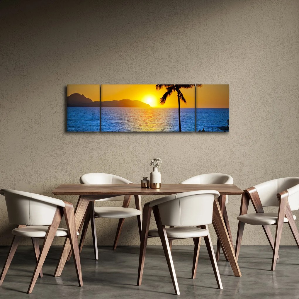 Obraz - Zachód słońca nad morzem (170x50 cm)