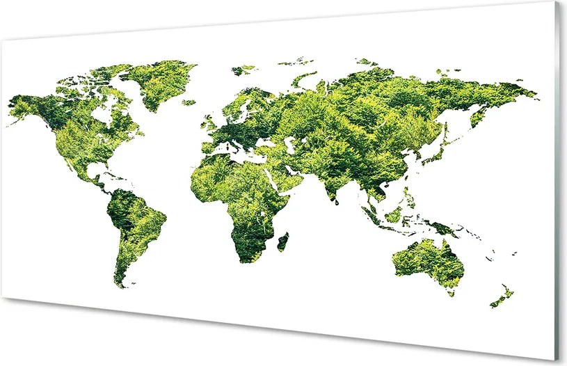 Szkło Ozdobne do Kuchni Zarys Mapy na Zielonej Trawie