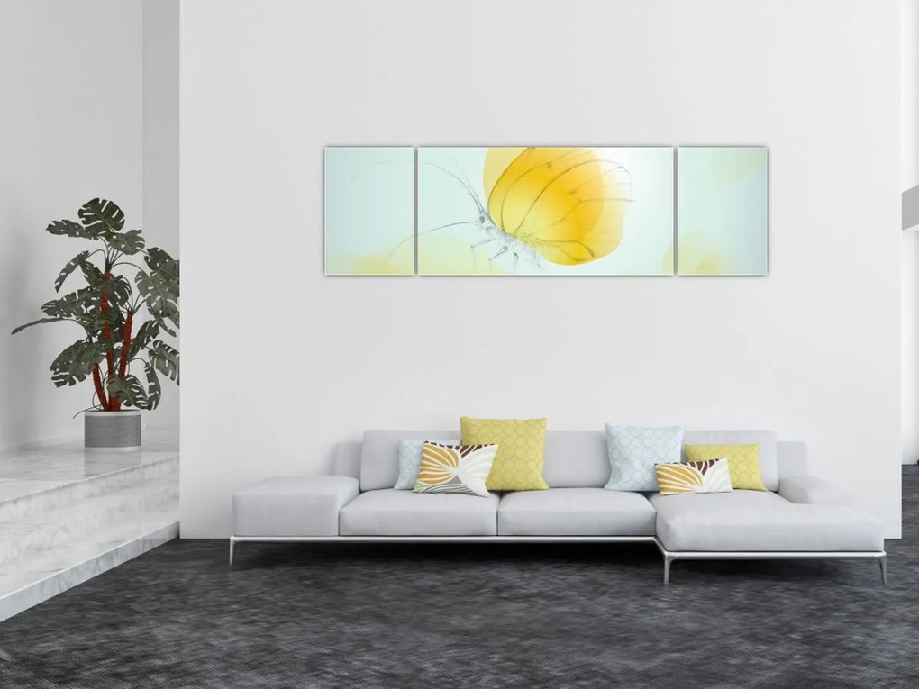 Obraz - Żółty motyl (170x50 cm)