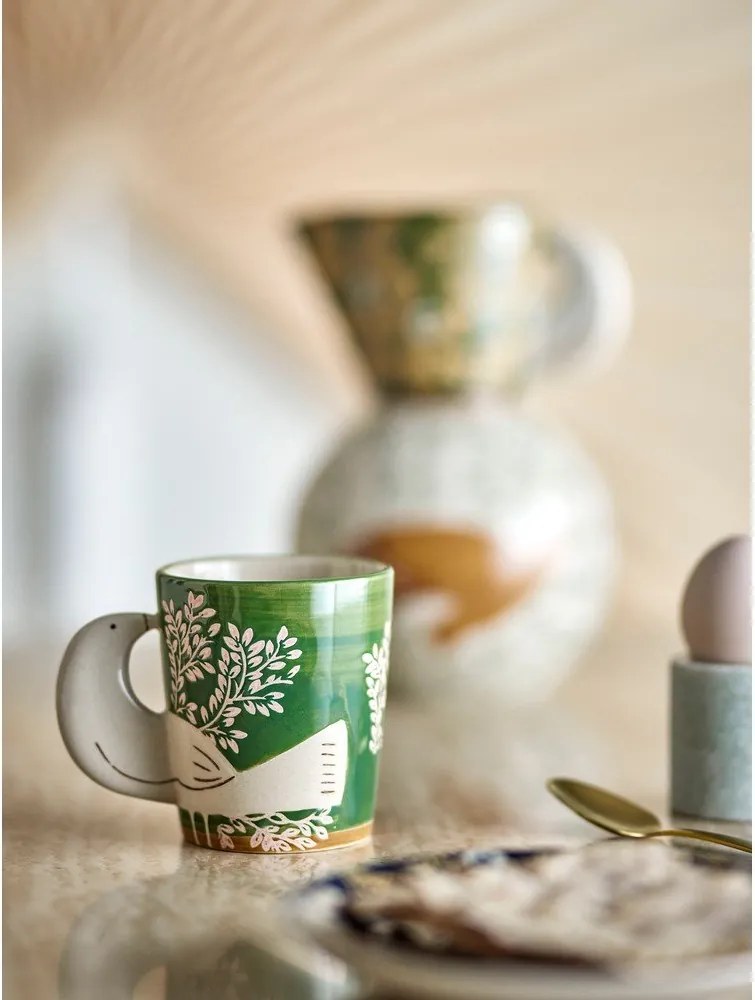 Zielony kubek do cappuccino ceramiczny 260 ml Hezha – Bloomingville