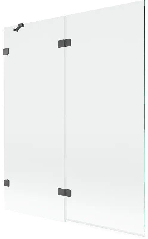 Mexen Lunar parawan nawannowy 2-skrzydłowy lewy 140 x 150 cm, transparent, gun gray szczotkowany - 897-140-100-66-00-L