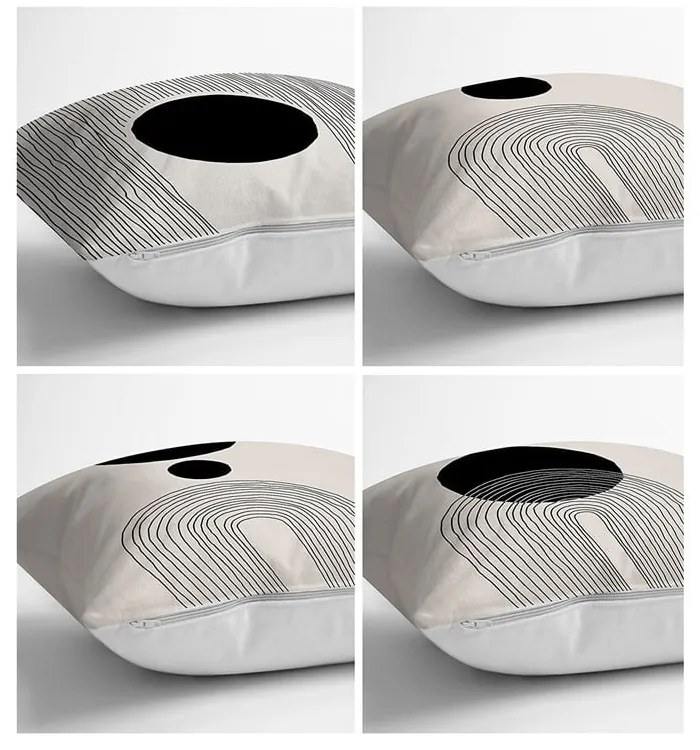 Czarno-beżowe poszewki na poduszki zestaw 4 szt. 43x43 cm – Minimalist Cushion Covers