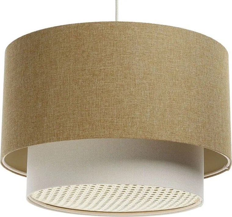 Lampa wisząca ERUTAN DOUBLE RATTAN 40 żółta/kremowa