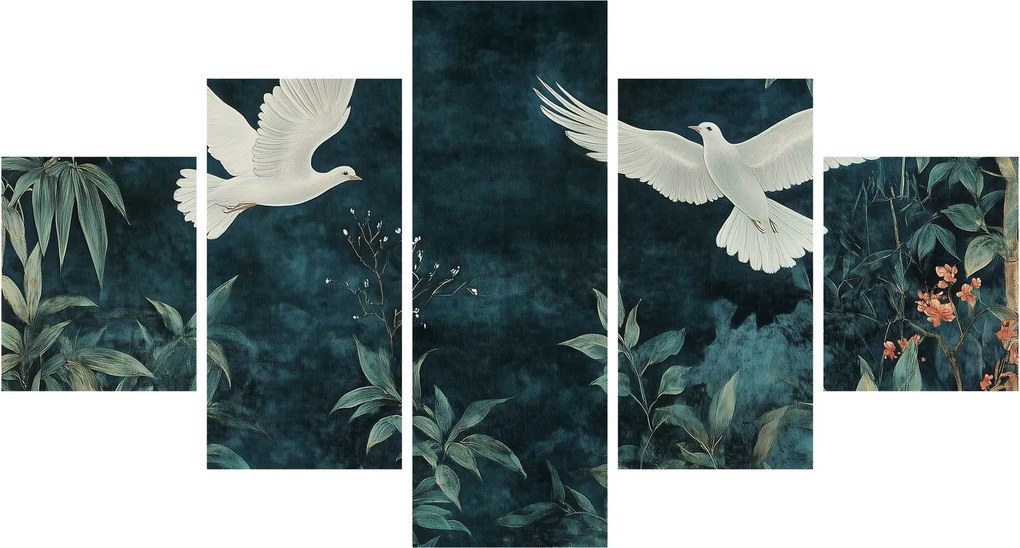 Obraz - Dwa gołębie (125x70 cm)