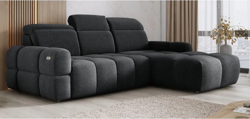 Narożnik MATEO S Wolnostojący Prawostronny Tkanina Memphis 20 kolor Antracytowy WERSAL