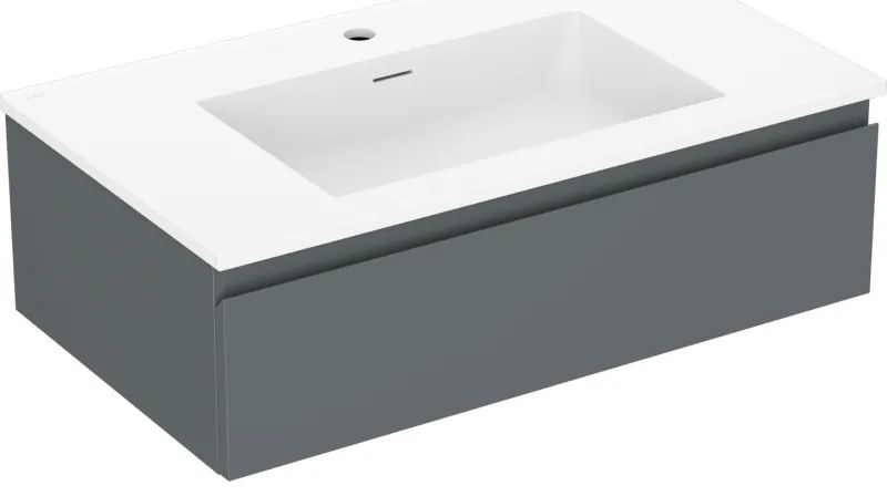 Mexen Orio szafka łazienkowa 80 cm z umywalką Otis, 1 szuflada, grafit mat/biała mat - 91A10-08023-1-BF66-W18M01