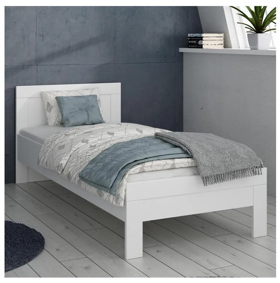 Łóżko pojedyncze SNOWIE 90x200 cm białe