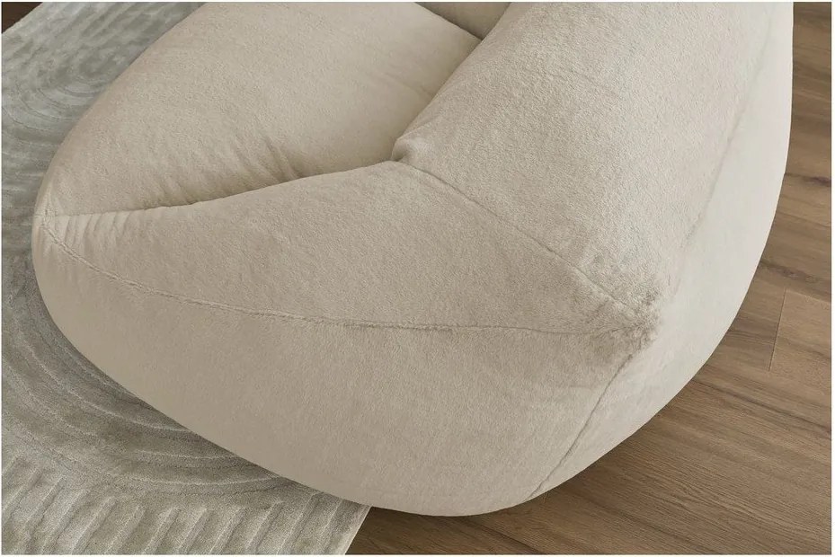 Beżowy worek do siedzenia z imitacji futra Lilibet – Bobochic Paris